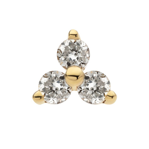 Lotus Wholesale Gioielli Raffinati in Oro Giallo Massiccio 14k 18k con Moissanite Lucida, Terminali Senza Filettatura per Piercing Orecchio e Corpo - Product Image 4