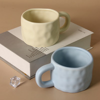 Mug en céramique texturé fait main, design multicolore, grande capacité, tasse en céramique mignonne et élégante pour la maison et le bureau