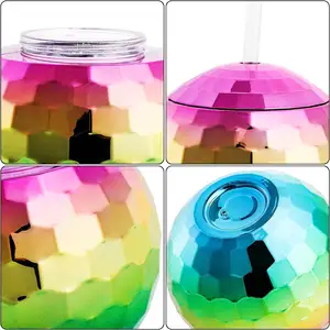 Decoração disco bola bebendo copos com lites disco flash ball cocktail cup prata disco copa bola pronta para enviar