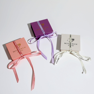 Caja de Regalo para Joyería de Alta Gama con Lazo y Logotipo Personalizado, Tipo Flip, de Cartón - Product Image 6