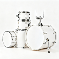 Batterie de percussions acoustiques professionnelle réglable 5 pièces, construction métal et bois, 3 cymbales, quincaillerie pour spectacles sur scène et concerts en direct