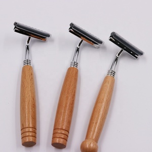 स्टेनलेस स्टील डबल एज शेविंग रेजर डिस्पोजेबल सुरक्षा के साथ रेजर लकड़ी के हैंडल बांस सुरक्षा रेजर - Product Image 5