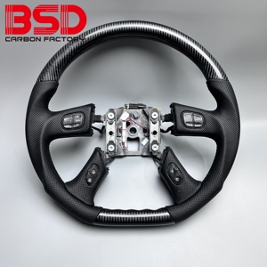 TESFEEL Heated Carbon Fiber Steering Wheel For Chevy Silverado 1500 2500 3500 (2019-2025), D-Shape Flat Bottom, Premium Nappa Leather&Hand-Stitching, Compatible With Factory Heating & Paddle Shifters - View #12