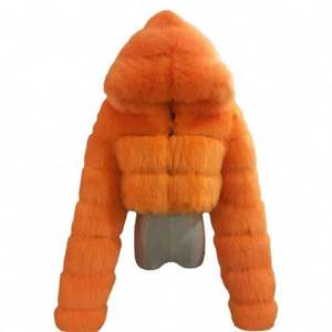 เสื้อโค้ทขนสุนัขจิ้งจอกมีฮู้ดสำหรับผู้หญิงเสื้อโค้ทขนสังเคราะห์สไตล์สั้นสำหรับฤดูหนาว - Product Image 3