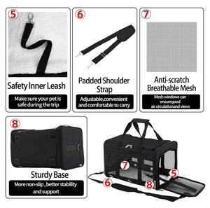 Yüksek kalite dayanıklı Oxford malzeme evcil hayvan taşıyıcı torba genişletilebilir havayolu onaylı büyük seyahat kedi taşıyıcı katı Pet kafesleri - Product Image 5