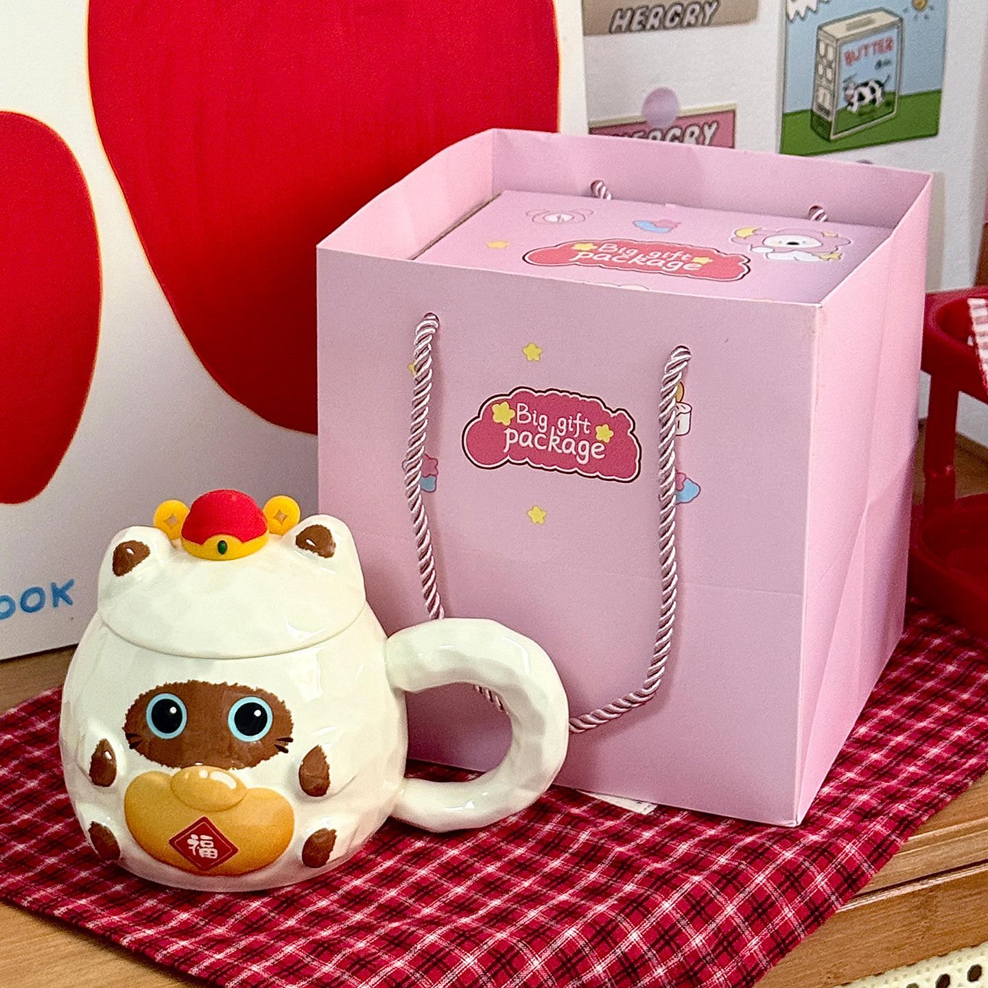 ชุดของขวัญเจ้าหญิง - แก้วมัคแมวสีขาว