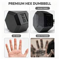 Haltères hexagonaux en acier inoxydable avec revêtement en caoutchouc, solides et ronds, pour la salle de sport à domicile, l'entraînement commercial, la musculation des bras et du corps