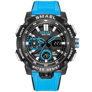 นาฬิกา SMAEL 1907 ระบบสองเวลา นาฬิกาดิจิตอลแบบ LED สำหรับเล่นกีฬา กันน้ำ นาฬิกาหน้าปัดใหญ่สำหรับผู้ชาย - Product Image 3