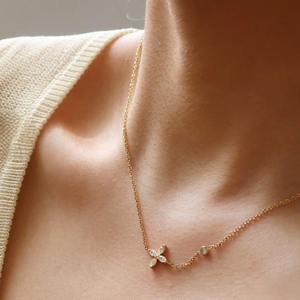<span class=keywords><strong>2025</strong></span> nuevo diseño al por mayor no deslustre Acero inoxidable chapado en oro personalizado Mujer Flor gargantilla collares - Product Image 2