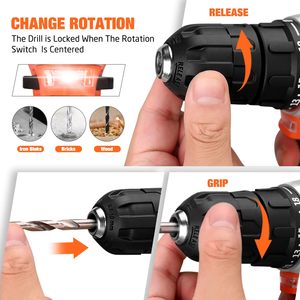 סט כלים אלחוטי 255 חלקים, מקדחה/מברגה 12V, ערכת כלים משולבת לעבודות בית ותיקון, באריזת נשיאה, סט כלים מקצועי OEM - Product Image 6