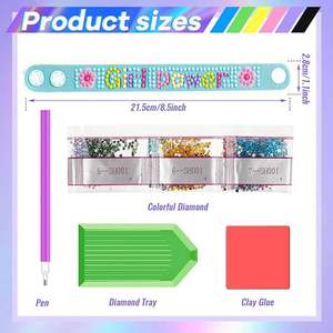 Kit di Braccialetti con Diamanti 5D, 6 Pezzi, Set Fai-da-Te per Creazione di Gioielli e Arte per Bambine - Product Image 3