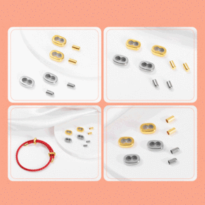 Stainless Steel Figure-8 Buckle Cord <b>Rope</b> <b>Bracelet</b> Clasp with Silicone Stoppers | Adjustable Jewelry DIY Accessories for Crafts - Product Image 4