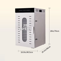 Déshydrateur alimentaire commercial à double couche 220V en acier inoxydable pour légumes séchés, fruits séchés au four, machine de déshydratation alimentaire