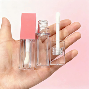Wholesale Customized Logo Cosmetics Empty <b>Square</b> Lipstick Tube Clear Empty Lipstick <b>Container</b> Tubes Big Brush - Product Image 2
