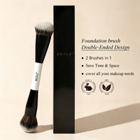Pinceaux de maquillage professionnels à double extrémité, manche blanc, virole noire, pinceau de maquillage Vega