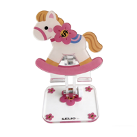 Support de téléphone portable et tablette télescopique pliable en acrylique, motif Poney Rose, réglable, pour bureau, avec personnage original IP à droits propres