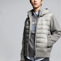 Giacca Puffer da Uomo Personalizzata Stile Old Money di Lusso, Cardigan con Collo Alto e Maniche in Maglia Trapuntata per Uomo