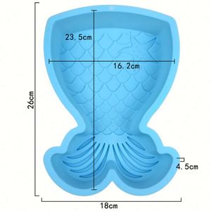 Eco-Friendly Single Hole Fishtail Bake Mold Diy Home Mermaid Tail Animal Shape <b>Cake</b> <b>Pan</b> Silicone OEM\ODM - Product Image 2