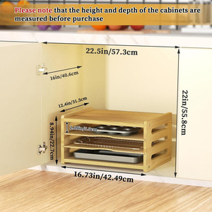 Bamboo <b>Kitchen</b> Storage <b>Rack</b> 4 Tier Organizer Multipurpose Eco Friendly For Home <b>Kitchens</b> - Product Image 3