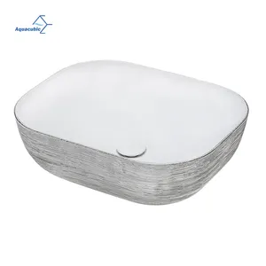 Luxury Vessel Lavabo Salon Laundry Wash Sink Top Hand Basin Vintage Counter Unique Art Basin Unit Ceramic Sanitary Ware