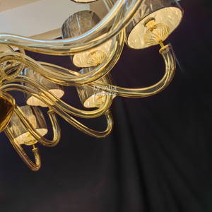 יד מפוצץ זכוכית נברשת מדורה זכוכית תליון אורות מנורת מנורת תליית נברשת יוקרה הוביל נברשת - Product Image 3