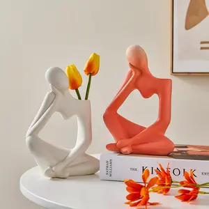 Home Decor New Resin Figurine Office Home Decoration Nordic Abstract Thinker Statue Handmade Crafts Sculpture Modern Art