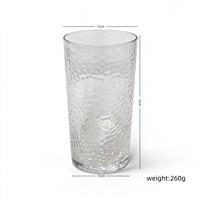 Verre Highball Martelé Style Japonais Personnalisé en Usine, Tasse à Boire Transparente Effet Vague d'Eau pour Cocktails, Café Glacé et Bar