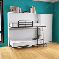 Lit mural pliable multifonctionnel double couche Lit superposé invisible pour enfants et adolescents