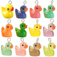 Pendentifs en résine en forme de canard mignon pour la fabrication de bijoux, boucles d'oreilles, colliers, bracelets, accessoires de porte-clés animaux faits à la main, Colgantes
