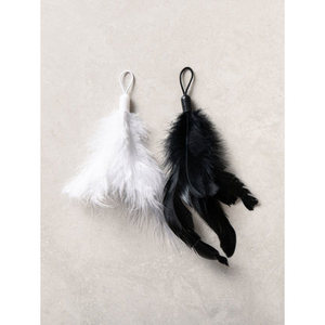 Due piume canna da pesca gatto Cartoony in plastica e stoffa giocattolo per animali domestici per gatti giocosi giocattoli per gatti ricaricabili - Product Image 1