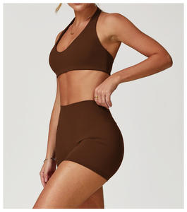 빠른 건조 여성 홀터 패딩 요가 높은 임팩트 섹시 스포츠 러닝 브라 피트니스 푸시 업 국자 목 등이없는 운동 활성 브래지어 - Product Image 4