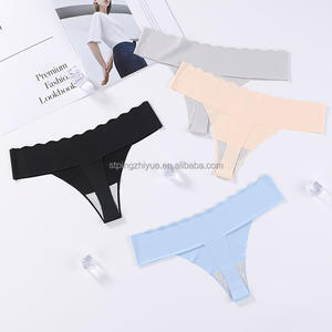 Großhandel Damen Nahtlose Unterwäsche Tiefsitzende G-String Tanga Slips Tangas mit Logo-Bund Gestrickter Damen-Slip für Frauen - Product Image 3