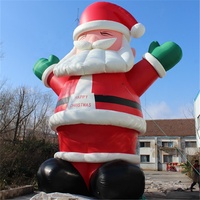 Décoration de Noël géante gonflable Père Noël en polyester/PVC 210T avec souffleur 110/220V OEM