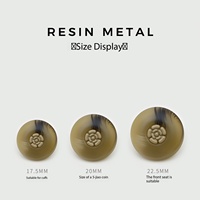 Kancing Dekoratif Mewah Kombinasi Resin Logam Berhiaskan Rhinestone 1-lubang untuk Mantel, Jaket, Jas, Kemeja, dan Sweater