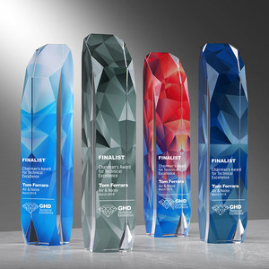Trofeo de Cristal con Cubo de Rubik Holográfico 3D |   Premio Corporativo Anual Grabado con Láser Multicapa con Base de Luz LED - Product Image 3