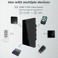 SMATRUL Smart Life n'a pas de neutre pour Google Home Alexa Tuya WIFI 433MHZ sans fil tactile US interrupteur mural