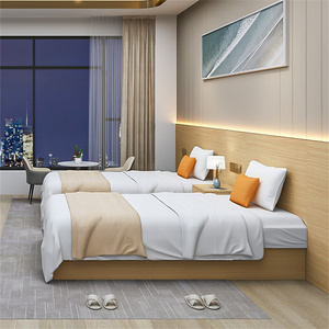 ชุดเฟอร์นิเจอร์ห้องนอนโรงแรมครบชุดสำหรับใช้ในอพาร์ทเมนต์ฐานเตียงไม้ทันสมัยหัวเตียงตู้เสื้อผ้า - Product Image 1