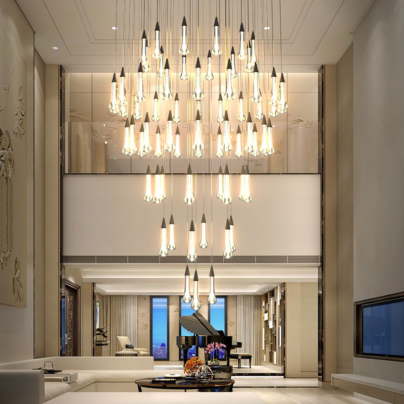 Современная комнатная Подвесная лампа, декоративное освещение для дома, скандинавский светильник «сделай сам» с прозрачным кристаллом для лестницы, хрустальная люстра для отеля