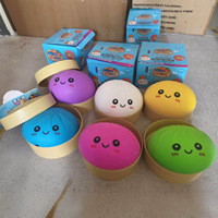Grandes boules anti-stress géantes à presser avec boîte mystère, jouet à cuire à la vapeur, en TPR, pailletées, pour soulager le stress