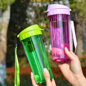 Groothandel Zomer Fitness Water Cup Student Kids Plastic Fles Voor Water Bpa Gratis Draagbaar Geschenk