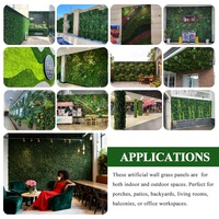 Panneau de Gazon Artificiel Anti-UV en Rouleau Buis Synthétique, Tapis Végétal Vert pour Revêtement Mural Intérieur Extérieur et Décoration de Jardin