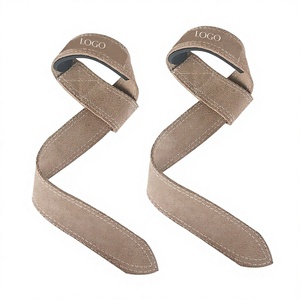 Sangles de musculation en cuir de qualité supérieure avec logo personnalisé, sponsor principal de RC Fitness Wear, pour entraînement intensif en salle de sport. - Product Image 1