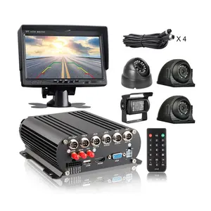 2020 New 4 Channel H264 2TB Hard Disk Plus 128G SD Card 4G WiFi GPS Bus Car MDVR CCTV Security Camera System