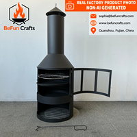 BeFun Crafts – Grande cheminée extérieure de 50 pouces en acier Corten pour brûler du bois, foyer de patio avec grille à bois – Fournisseur OEM ODM