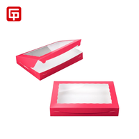 Boîte à gâteaux en carton rectangle recyclable blanche personnalisée Conteneur à cupcake boulangerie jetable fenêtre fendue pour le stockage des aliments