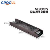 Alimentation électrique à découpage AC-DC ultra-mince Crocll, entrée 198-242V, sortie 24V, pour boîte lumineuse, éclairage publicitaire, pilote LED, 60W-400W, CE/RoHS 80%