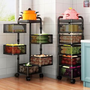 Mensola rotante da <span class=keywords><strong>cucina</strong></span> ceste di 360 gradi cremagliera per frutta e verdura da pavimento rotonda multifunzione per uso domestico <span class=keywords><strong>con</strong></span> ruote - Product Image 1
