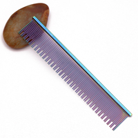 Professionnel 7815 fournitures de toilettage pour animaux de compagnie en acier inoxydable chien chat démêlage peigne poignée en cuivre pour le Massage des cheveux courts et longs