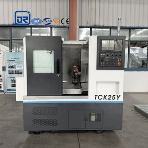 Mesin Bubut CNC Kecil, Mesin Bubut Komposit Horizontal dengan Turret, untuk Pemotongan dan Penggilingan Bagian Logam yang Efisien - Product Image 1