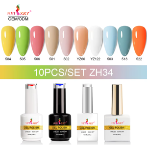 Neiss Ensemble de <span class=keywords><strong>vernis</strong></span> à ongles en gel écologique de haute qualité Nouvelle formule Ensemble de manucure et de pédicure semi-permanent à nivellement automatique de style français - Product Image 5